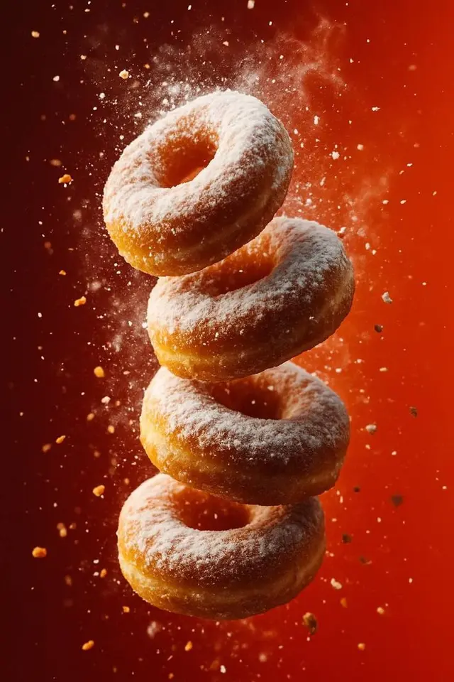 Donuts sucrés en vol